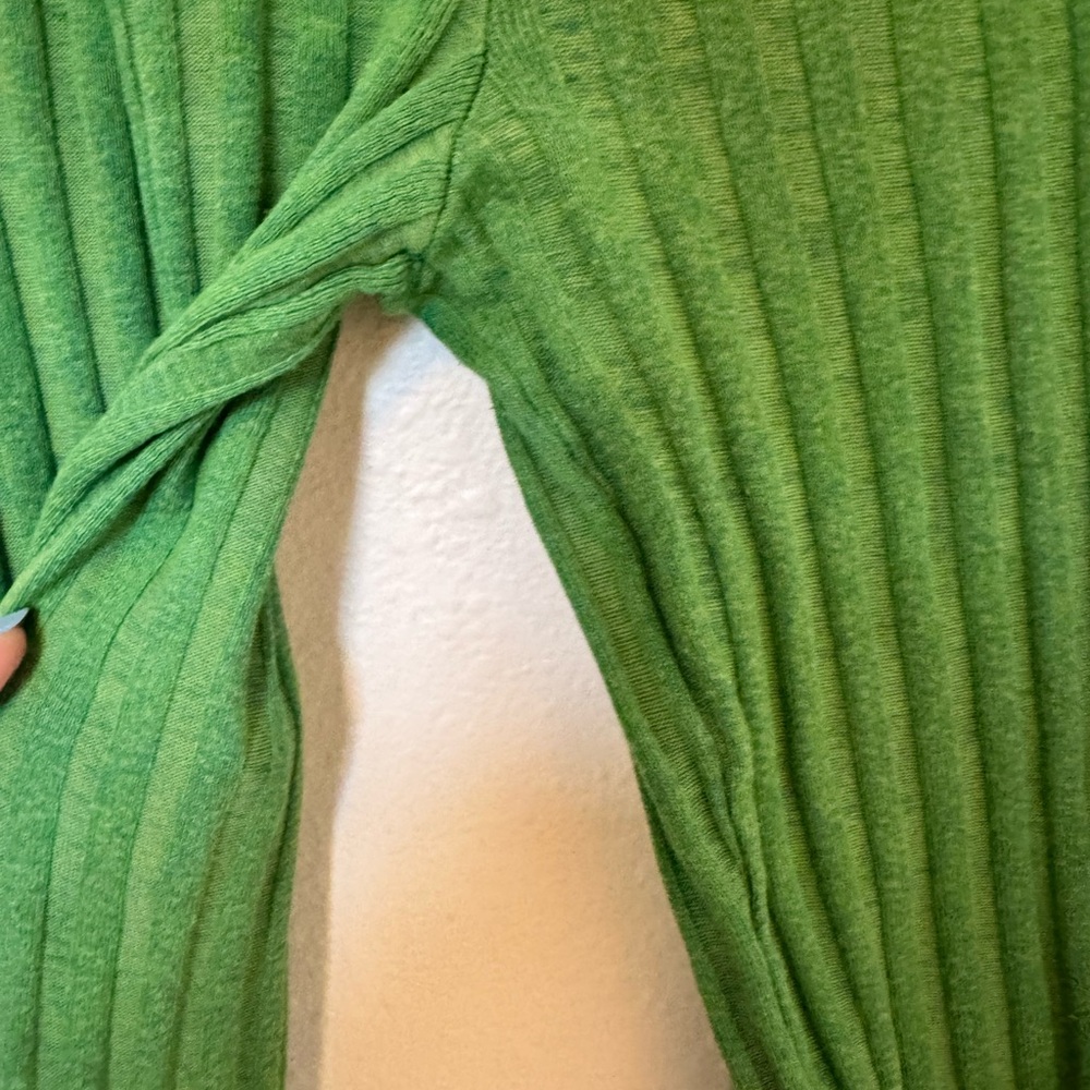 Paloma Wool Fromthe Rib Ribbed Pants Green Size XS/S? Stretch Ruffle Ankle EUC - Picture 11 of 11